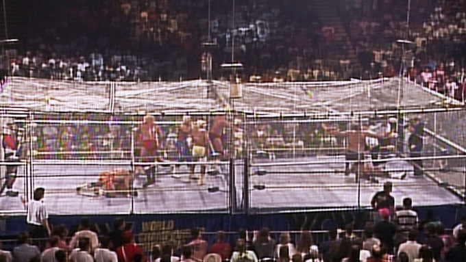 wrestle_hist's tweet photo. 2/24/1991
The Four Horsemen defeated Team Sting in a WarGames Match at WrestleWar from the Arizona Veterans Memorial Coliseum in Phoenix, Arizona.
#WCW #WrestleWar #TheFourHorsemen #RicFlair #BarryWindham #SidVicious #LarryZbyszko #TeamSting #Sting #TheSteinerBrothers https://t.co/tVbZyEG0Q2