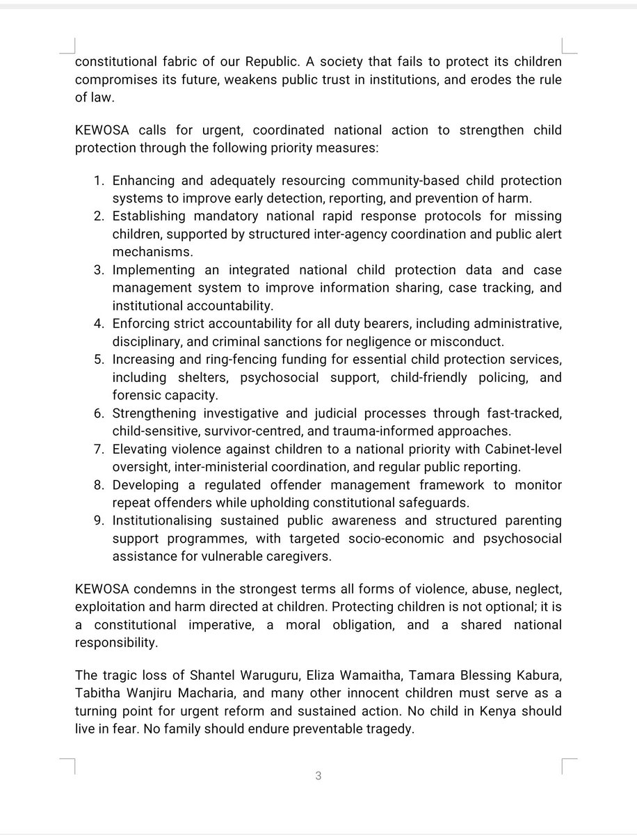 KEWOSA1's tweet photo. The Kenya Women Senators Association, led by Chairperson Senator Veronica Maina, has called for urgent, coordinated national action to end the rising cases of violence, abuse and neglect against children across the country. https://t.co/0upV2f6Vhp
