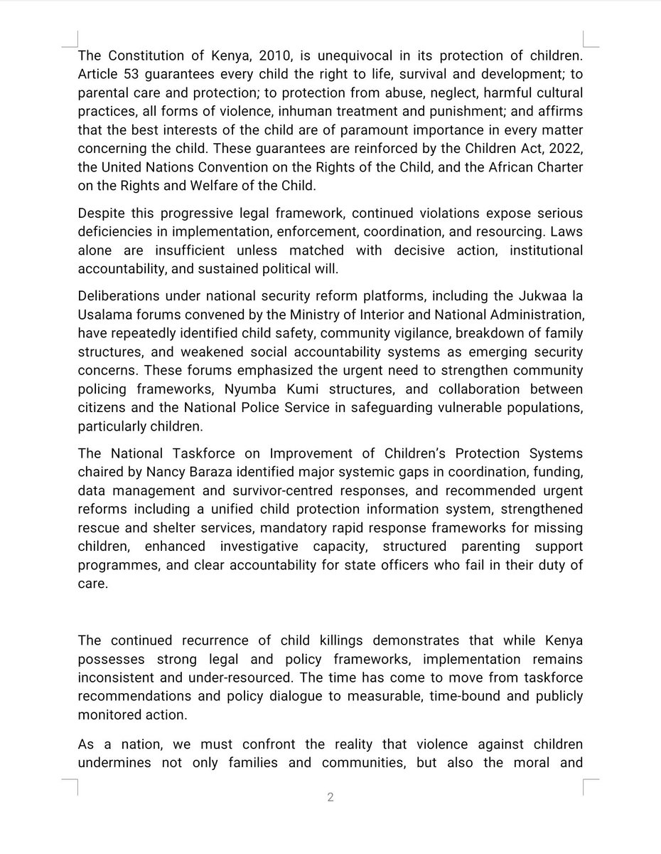 KEWOSA1's tweet photo. The Kenya Women Senators Association, led by Chairperson Senator Veronica Maina, has called for urgent, coordinated national action to end the rising cases of violence, abuse and neglect against children across the country. https://t.co/0upV2f6Vhp