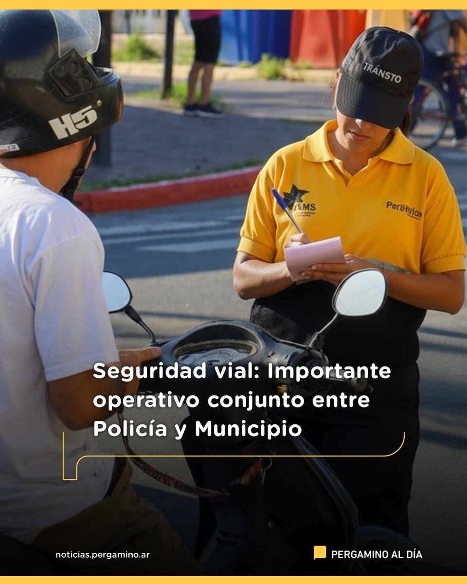Seguridad vial: Importante operativo conjunto entre Policía y Municipio
pergaminoaldia.ar/seguridad-vial…