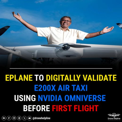 dronehelpline's tweet photo. The ePlane Company will develop a digital twin of its e200x electric air taxi using NVIDIA Omniverse to accelerate validation and development.
Source - https://t.co/6iwkP7j7uD?
#DroneHelpline #Dronenewsdaily #ePlane #ElectricAirTaxi https://t.co/2RxNPktbeg