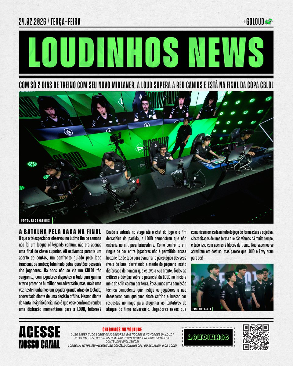 LOUDINHOS NEWS - 24/02/2026

Vem conferir um resumo de tudo que rolou nos últimos dias da <a href="/LOUDgg/">LOUD 🇧🇷</a> 👇