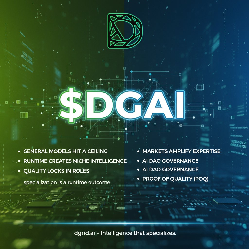 Most AI networks scale by adding more compute.
<a href="/dgrid_ai/">DGrid AI</a> scales by improving allocation.
Every inference request feeds back into the system as performance data. That data refines routing decisions. Better routing increases user satisfaction. Higher satisfaction increases usage.