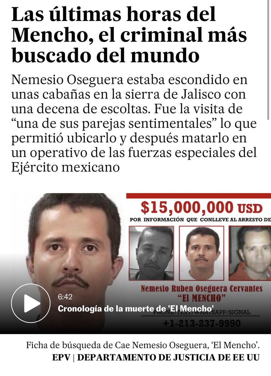 Abatir al Mencho es un golpe real. Pero creer que con eso se “pacifica” México es infantil. El crimen organizado no es un hombre: es una economía, una red de corrupción, una máquina de impunidad. Si el Estado no cambia las reglas, el vacío se llena… y se llena con sangre.