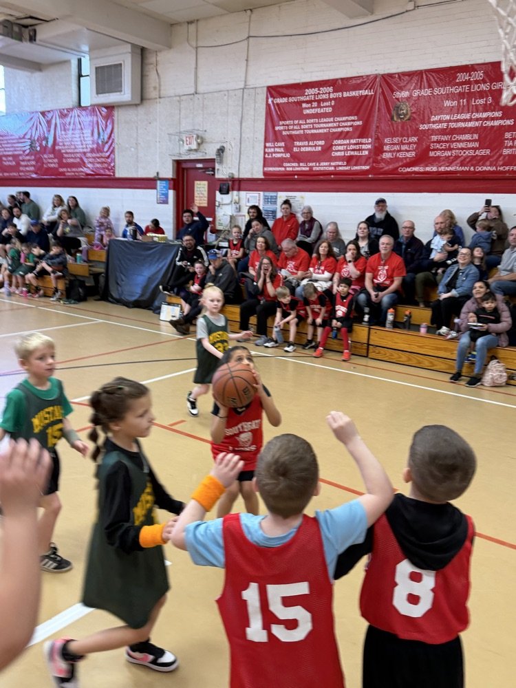 The iconic 1930 Lion's Den was rockin' on Saturday as the Little Dribblers played a friendly game with the St. Therese Mustangs! Both teams played hard &amp; showed stellar sportsmanship! The future is very bright for the youth in our community! 🦁🐎❤️🏀🔥