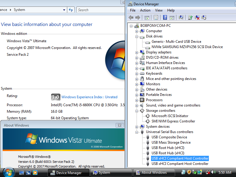 Windows Vista Ultimate ISO with Jan 2026 updates and patches

- ntoskrnl drift fix (More stable on Intel 4th generation and newer)
- ci and winload patched for ntoskrnl mod
- NVMe support
- Generic Intel USB 3.x driver
- Realtek and Intel ethernet drivers

dl.bobpony.com/windows/unoffi…