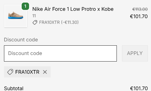 air force 1 discount code