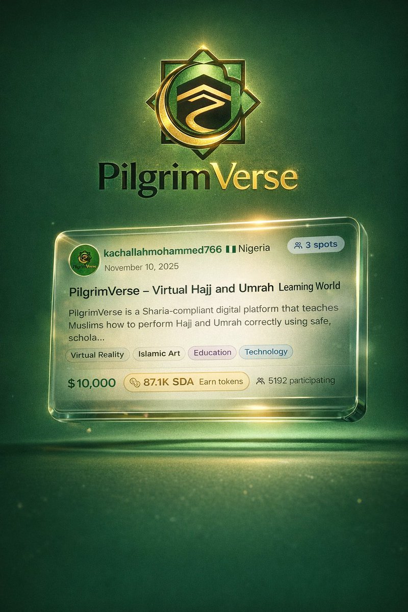 SidraStartups's tweet photo. TOP 15 PILGRIMVERSE INVESTORS
This is your invitation to step into leadership.
DM👉 @PilgrimverseCEO
Just say “Hey”
Selected investors will be added to the Core Team.
Only serious builders.
Only long-term visionaries.
Your position is waiting.
#Pilgrimverse #Investors #CoreTeam https://t.co/JofA90GfsE