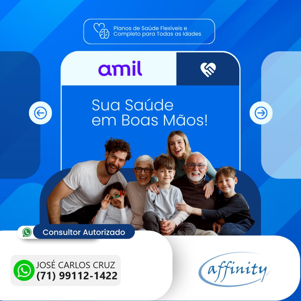 jccruz222's tweet image. José Carlos Cruz
Consultor de Seguros

Plano de Saúde Salvador - Bahia:
planosdesaudejccruz.blogspot.com
E-mail:
josecarloscruz222@gmail.com
Nossos Contatos:
proteger.vc/plano-de-saude…

#Amil #AmilSaude #AmilSaude #ConvênioSulAmérica #PlanodeSaúde #PlanodeSaúdeIndividualSalvador