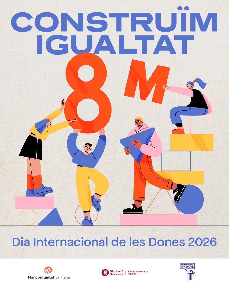 Mancoplana's tweet photo. 🟣Els pobles de la #Mancomunitat cooperen un any més per commemorar el #8M amb una programació conjunta

✅Sota el lema “Construïm igualtat”, els pobles impulsen durant el mes de març activitats culturals, educatives i comunitàries per reforçar la cohesió social i el compromís amb la igualtat de gènere

ℹ️Activitats 8M:
https://t.co/fGVh90oP7k