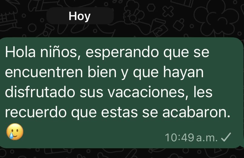 El mensaje que le mando a mis estudiantes antes de entrar a su último año de escolaridad