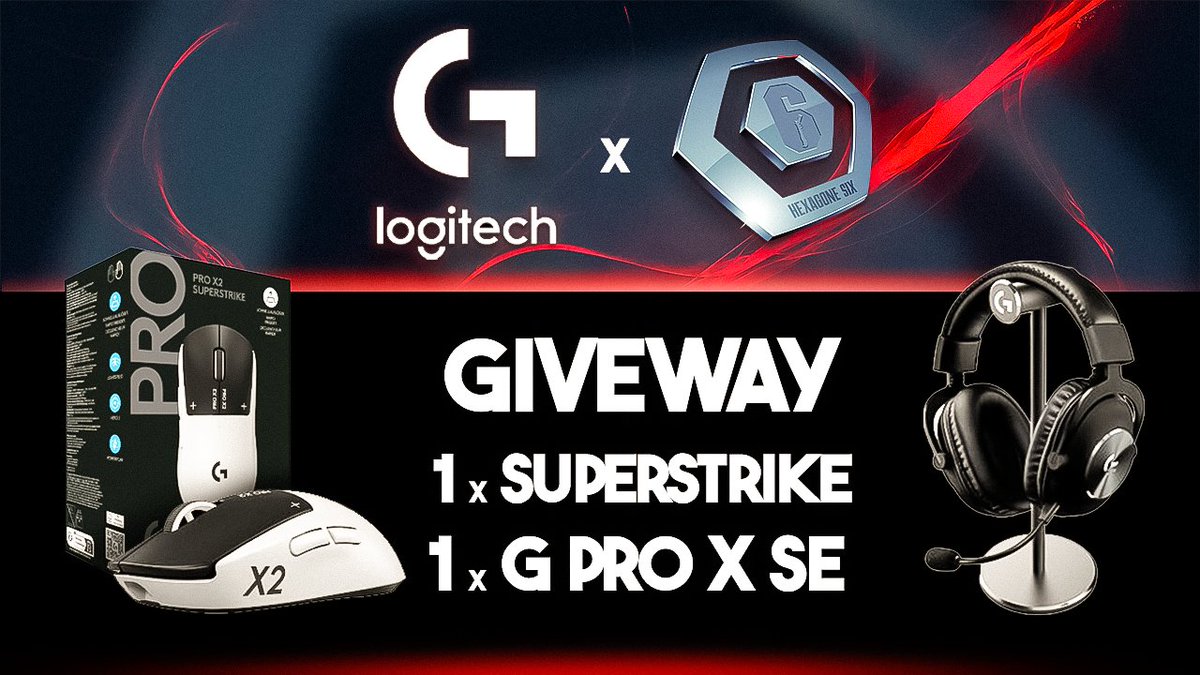 🚨 GIVEAWAY 🚨

A l'occasion de l'#Hexagone6 notre sponsor <a href="/LogitechGFrance/">Logitech G France</a> vous fait gagner un Pack Gaming 🔥

 Le lot :

🖱️ Souris SUPERSTRIKE
🎧 Casque G PRO X SE   

Pour participer : 

1️⃣ Follow <a href="/Sixquatre/">Sixquatre</a> 
2️⃣ Follow <a href="/hexagonesix/">Hexagone 6</a>
3️⃣ Follow <a href="/LogitechGFrance/">Logitech G France</a> 
🔁 RT ce tweet