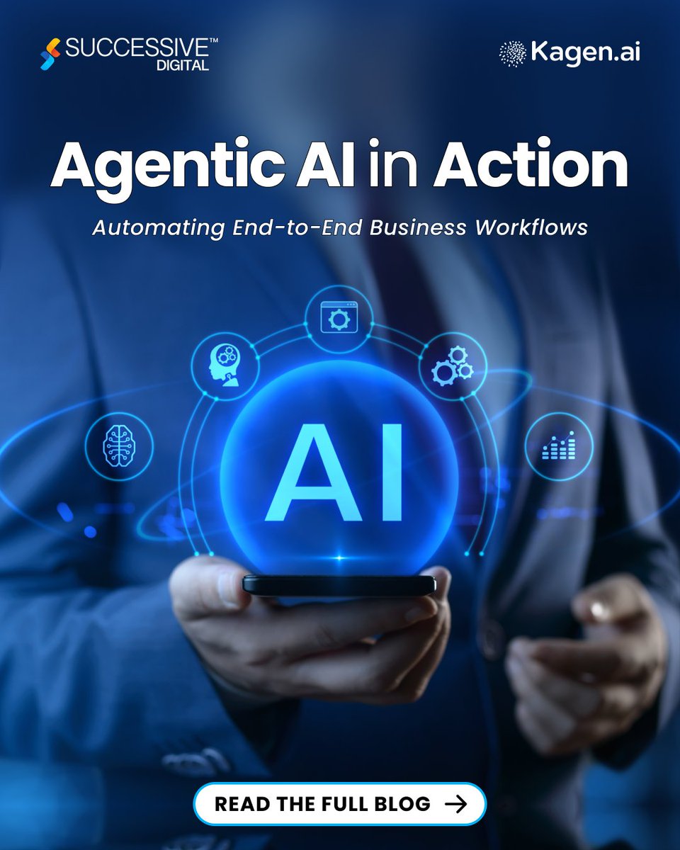 successive_tech's tweet photo. What if your workflows could think, decide, and act on their own?🤔

Read our latest blog to discover how Agentic AI is transforming business workflows - https://t.co/l0fCjmLztQ

#AgenticAI #AIAutomation #FutureOfWork #EnterpriseAI #DigitalTransformation https://t.co/hopLoVdA24