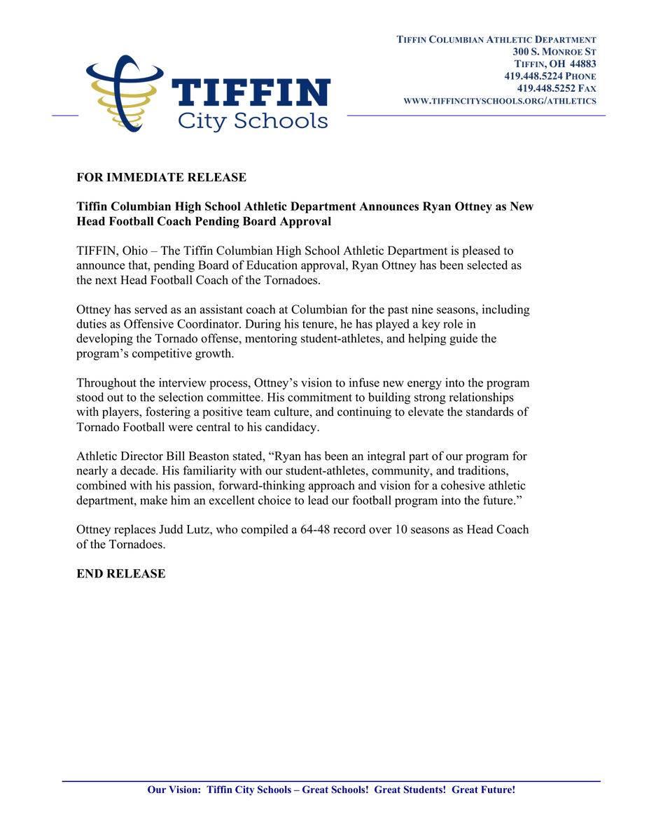 Tiffin Columbian Athletics 🌪 tweet media