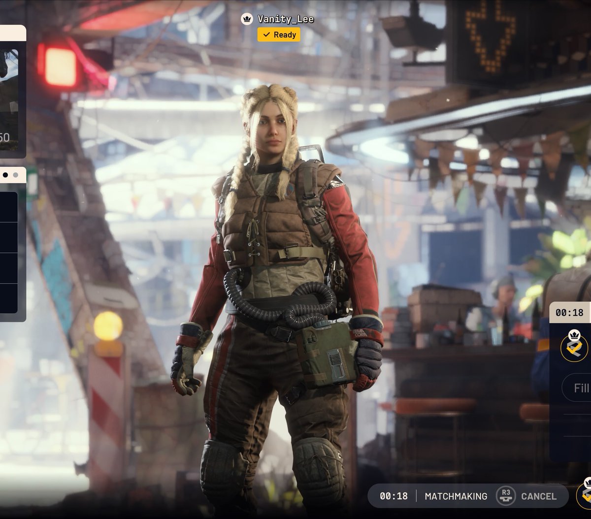 This is how the hockey style(goalie) outfit looks with no sweater or helmet. Has StarWars vibes. I like it. #ArcRaiders #VirtualPhotography