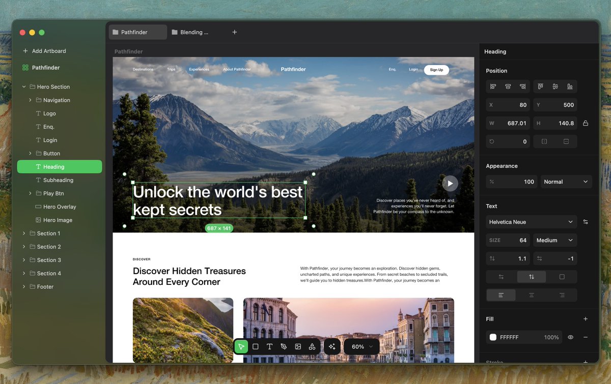 FalkoJ's tweet photo. I've been thinking about my perfect design tool:

– Open file format
– Minimal interface
– No monthly subscription
- Runs locally and offline
– No lock-in. Your files are yours, forever
– Real AI integration, not just a chatbot

So I started building it 🤫

Follow my journey 🧵👇 https://t.co/vsa2lkaMcb