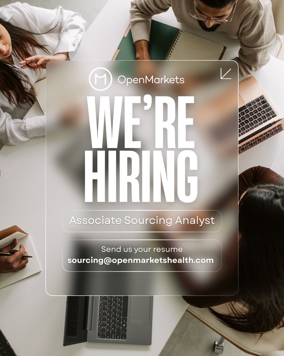 _OpenMarkets's tweet photo. 🚀We’re hiring an Associate Sourcing Analyst in Chicago! Join our team to help hospitals save, help suppliers move faster, and make the healthcare supply chain work smarter. 

Apply today at https://t.co/ptzhyGO1Rc! 

#Hiring #HealthcareTech #SupplyChain #Careers https://t.co/foriAz3fjt