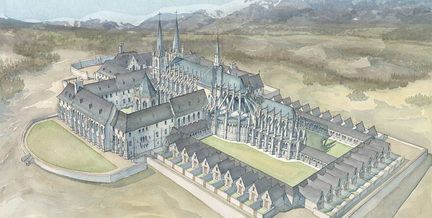 En Wyoming, en el medio de la nada, hay unos monjes que están construyendo un convento en estilo gótico. 

Pero eso no es lo más interesante 🧵