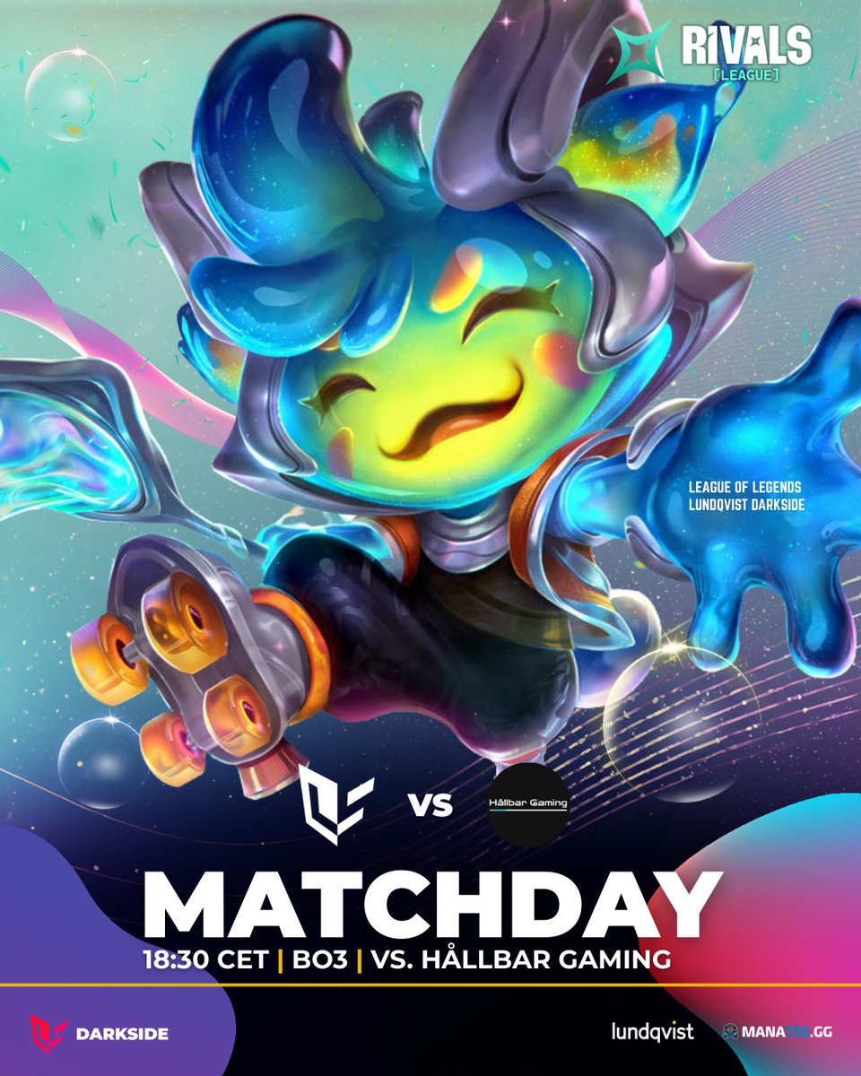 LightsideSWE's tweet photo. In less than an hour we're playing in @RIVALSLEAGUELOL against @Hallbargaming 💙
The total standing is 2-1, let's take the next playoffs spot! 💪
Lundqvist Darkside vs Hållbar Gaming | 18:30 CET
#LDSwin #JoinTheDarkside #RIVALSLEAGUELOL #RIVALS2026 https://t.co/zWhbUKDpak