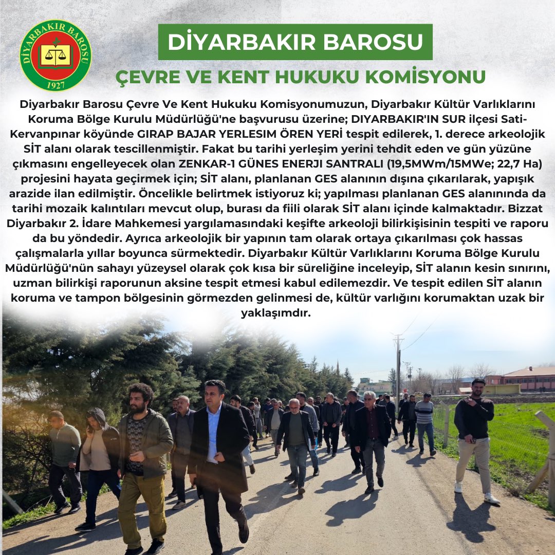 Diyarbakır Barosu Çevre ve Kent Hukuku Komisyonu tweet media