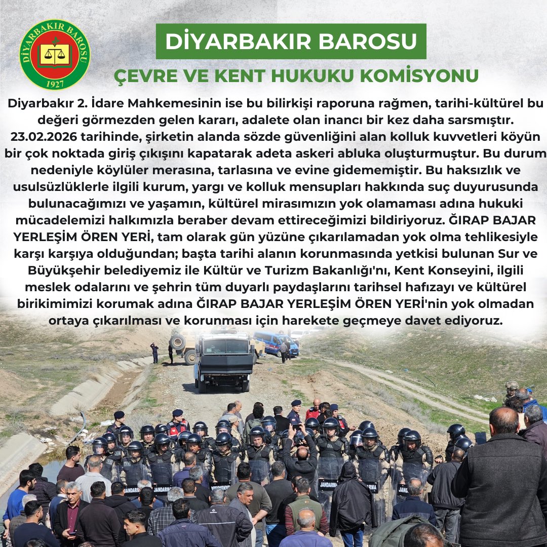 Diyarbakır Barosu Çevre ve Kent Hukuku Komisyonu tweet media