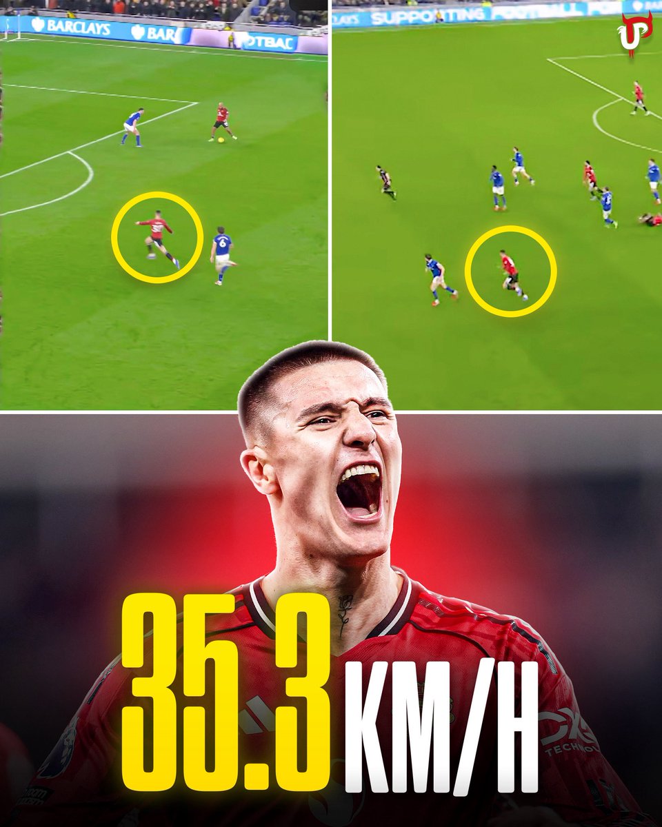 Benjamin Sesko recorded a top speed of 35.3 KM/H when racing through for his goal yesterday. 😳🇸🇮