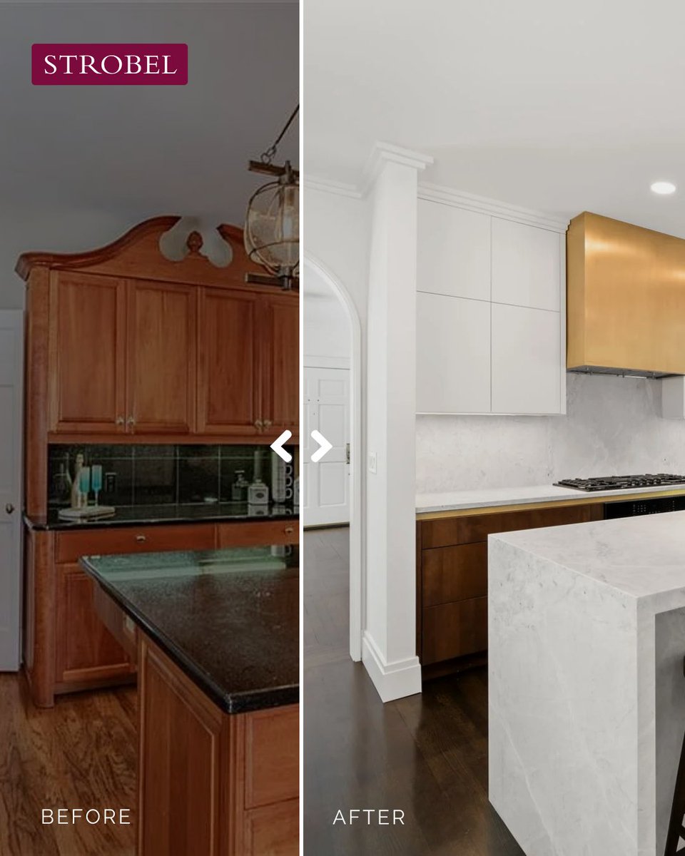 DesignStrobel's tweet image. This transformation speaks for itself - this kitchen went from dark and dated to open and modern. Our design build process is seamless from start to finish. Schedule a call or browse more of our projects - strobeldesignbuild.com/before-after/

#BeforeAndAfter #StrobelDesignBuild