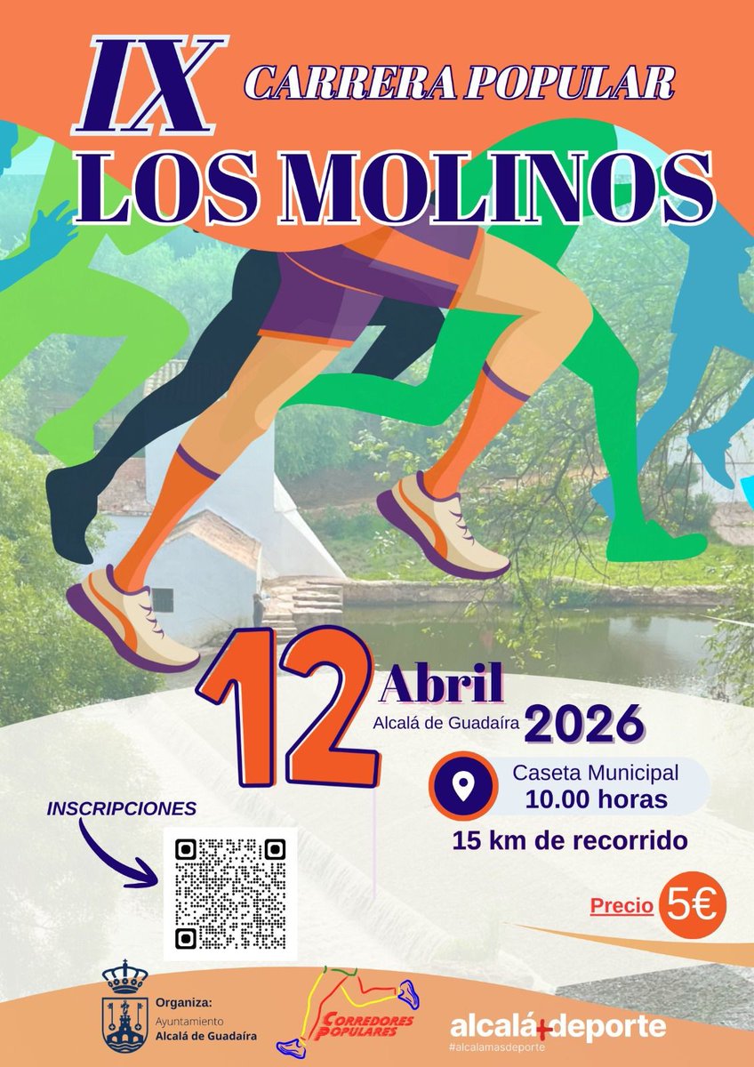 Abiertas las inscripciones para la IX carrera Popular Molinos <a href="/aytoguadaira/">Alcalá de Guadaíra</a>. Disfruta del paisaje de #alcaládeguadaíra de una forma atractiva 

inscripciones.tecnocrono.com/inscripcion/ix…