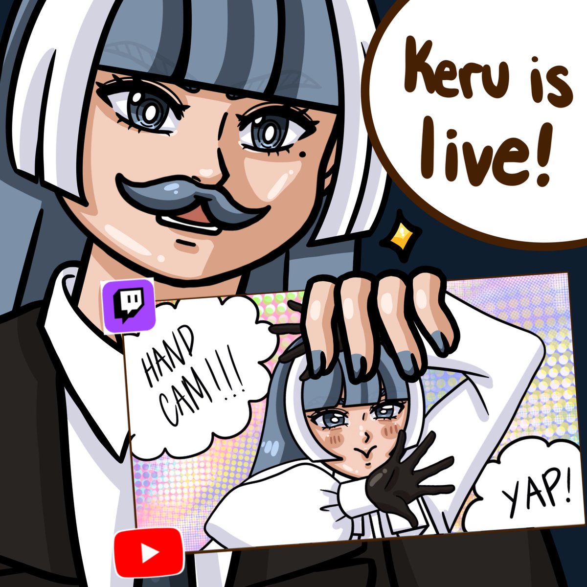 Hi hello everyone! Wanna watch this average hooman being, definitely not a bird, do whatever in today’s hand cam stream? 🐦

Come and join me as I’m now live on Twitch!

twitch.tv/keruconpolvoron

#pngtuber #Vtuber #VtuberEN