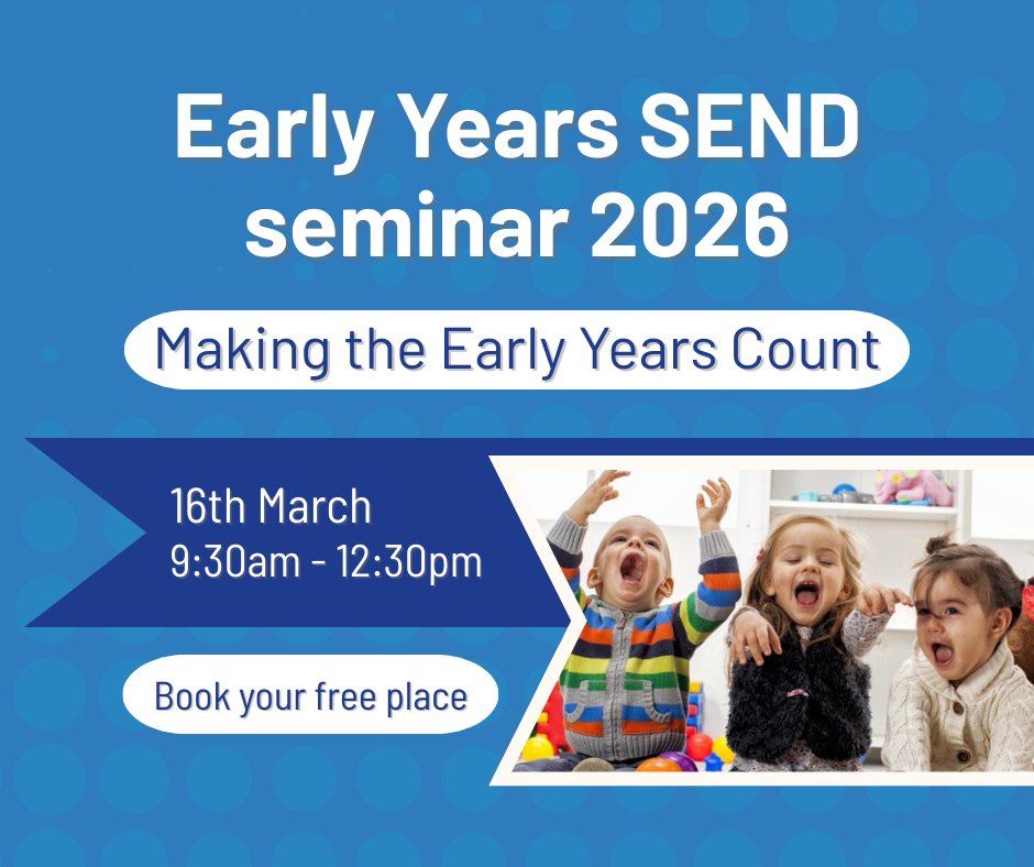 nasen_org's tweet image. Calling all #EarlyYears practitioners.  📣🪴

Join us for nasen's Early Years SEND seminar 2026: Making the Early Years Count
📅 16th March 2026
🕤 9:30 am- 12:30pm

In this session, we will explore the current Early Years SEND landscape and reflect on areas that truly make a