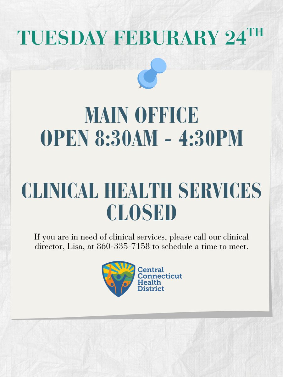 Central Connecticut Health District tweet media