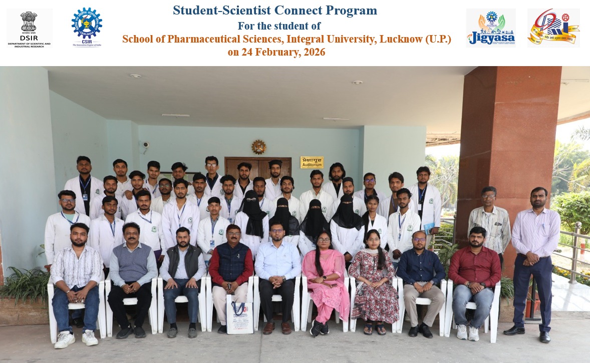 CSIR_CDRI's tweet photo. To foster #ScientificTemper, a #Student_Scientist_Connect_Program under @CsirJigyasa was held today, engaging 31 enthusiastic D. Pharma students from the School of Pharmaceutical Sciences, @IntegralUniversity #Lucknow
@CSIR_IND @IndiaDST @DrJitendraSingh https://t.co/54zK41AWJA