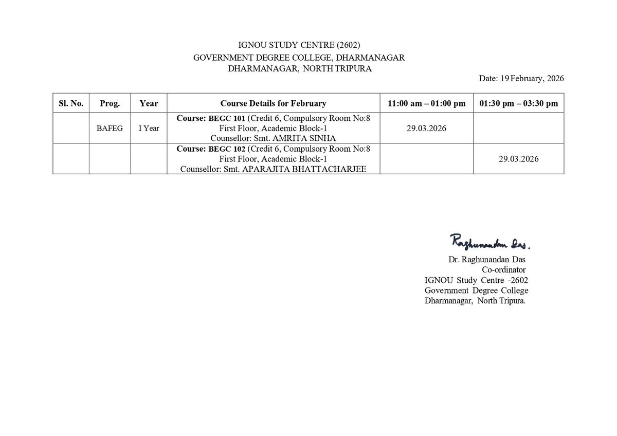 BAEGH, BAFEG, BAM, MAEDU, MAHI, MEG, MPS, MSO Counselling Schedule at LSC 2602_ Batch July 2025_part-2