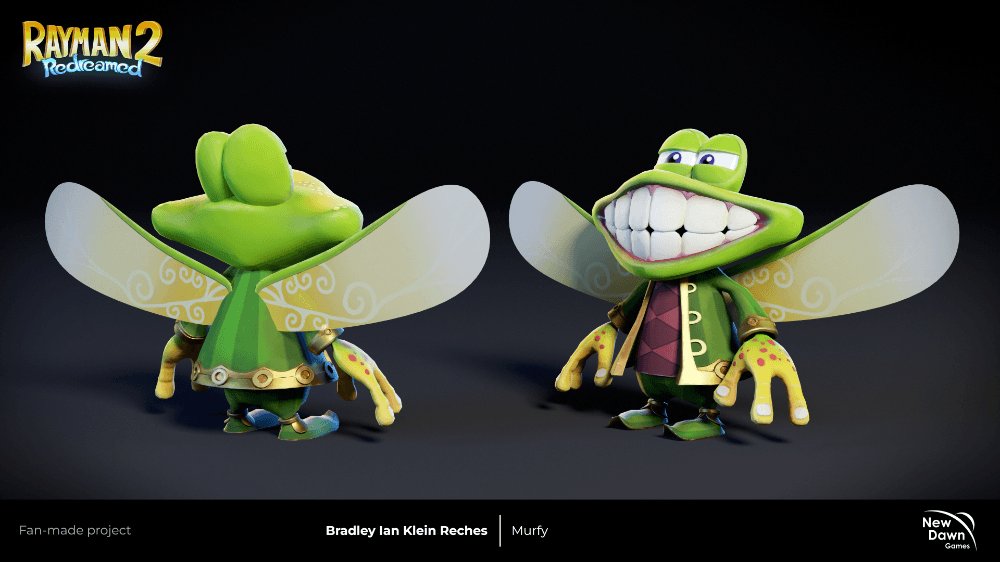 How about some fantastic content from our great artists? We're gonna start posting concept art and the final renders of characters from #Rayman 2: Redreamed! Let's start with our favorite guide, Murfy!
