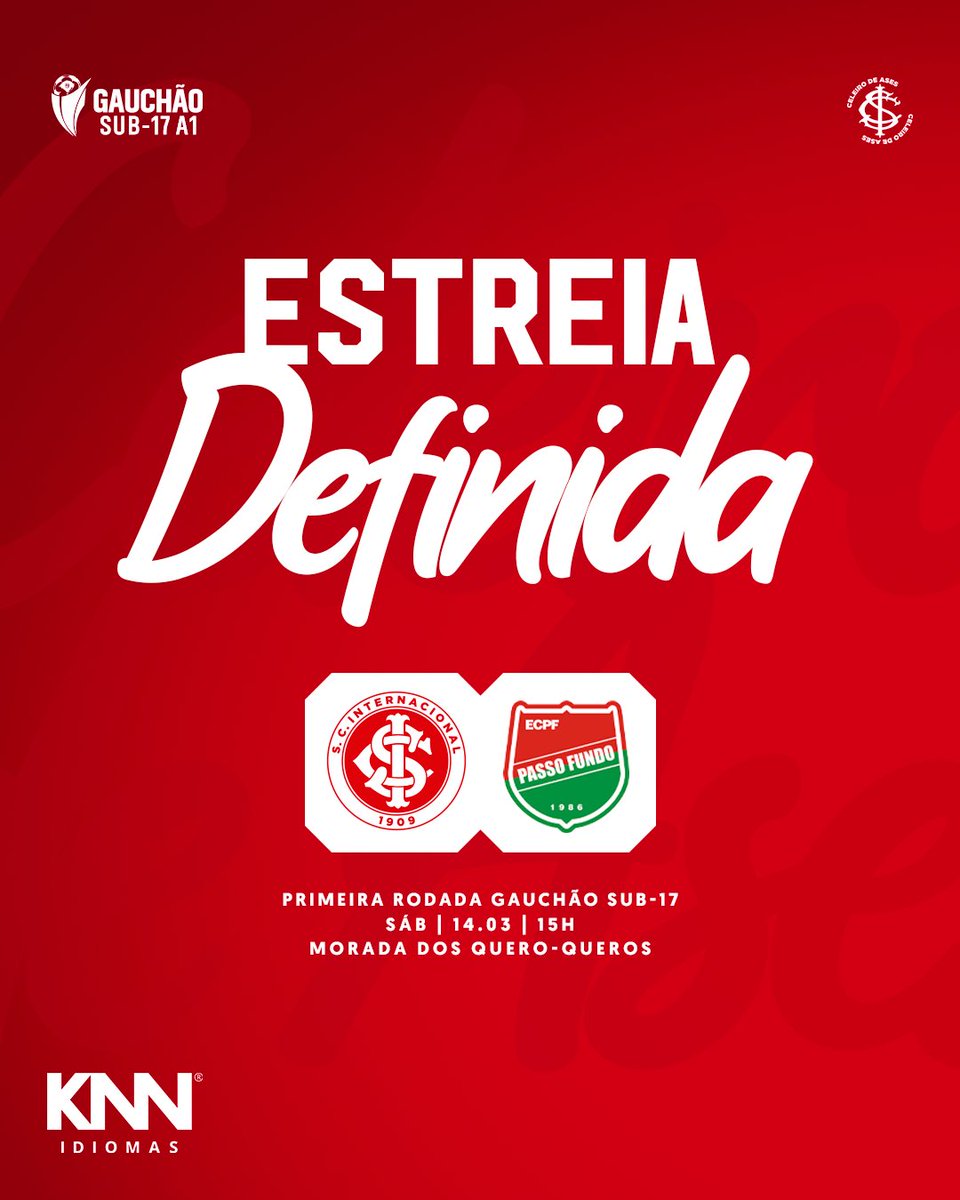 Gauchão Sub-17! 🗓️🔥

O Celeiro de Ases já conhece o caminho no Gauchão Sub-17.  A estreia será no dia 14/03, contra o Passo Fundo, no CT Morada dos Quero-Queros. 💪🏾

Vamos juntos, meus guris!! 🇦🇹