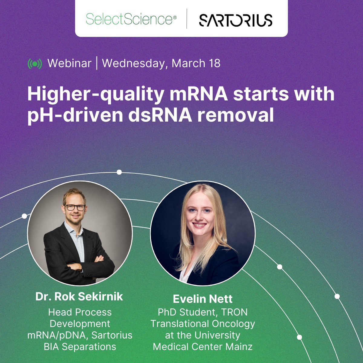 SelectScience's tweet image. How can scientists disrupt dsRNA without sacrificing mRNA integrity? 

Register for this webinar and discover a rapid, reliable approach to controlling dsRNA impurities as mRNA therapeutics advance.
 
Register now: eu1.hubs.ly/H0r_X480 

#mRNA #dsRNA #purification #biopharma