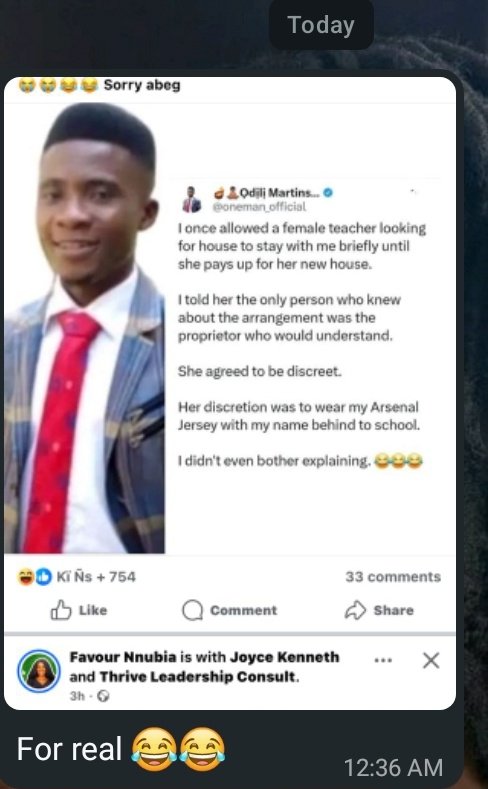 WE SAW YOU.
<a href="/oneman_official/">🪔🧘🏾Ọdịlị Martins💆🏾‍♂️🥂</a>

Ọdịlị Martins quietly shapes young minds as a teacher while writing raw fiction about what school really does to students. He shares thoughtful posts on protecting children's innocence and stays consistent with his unapologetic voice.