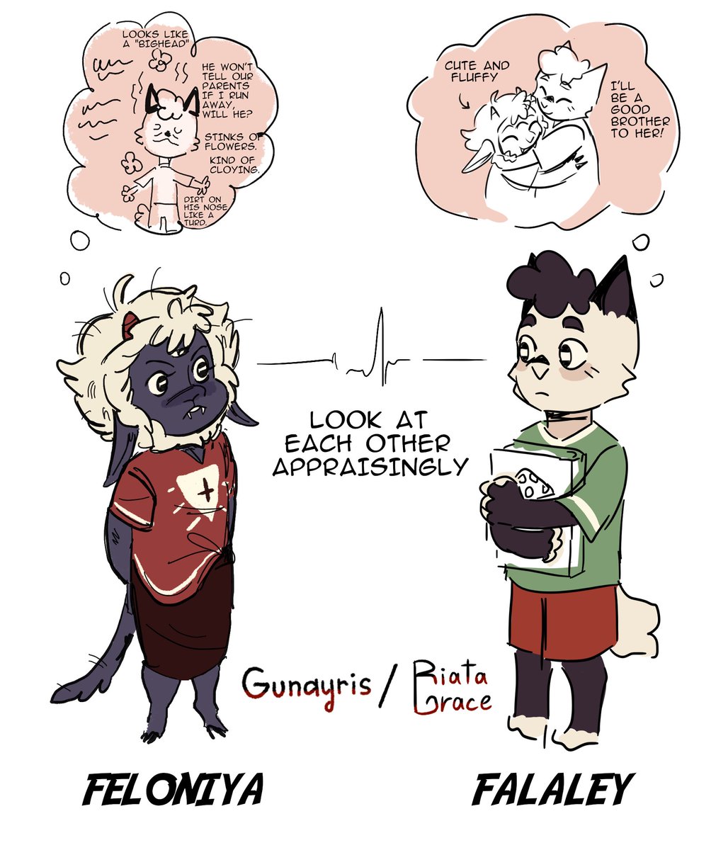 RiataGrace's tweet photo. the story of how me and @ gunayris (tumblr) decided to make our shittens siblings :D
(3/10)
I love it sm. drawing them was comforting, wish I had time to do more

#artcollab #cotl #cultofthelamb #cotlshitten #shitten #cotllamb #cotlnarinder #myart #othersart #cotlcomic #narilamb https://t.co/BxizyaYMtZ