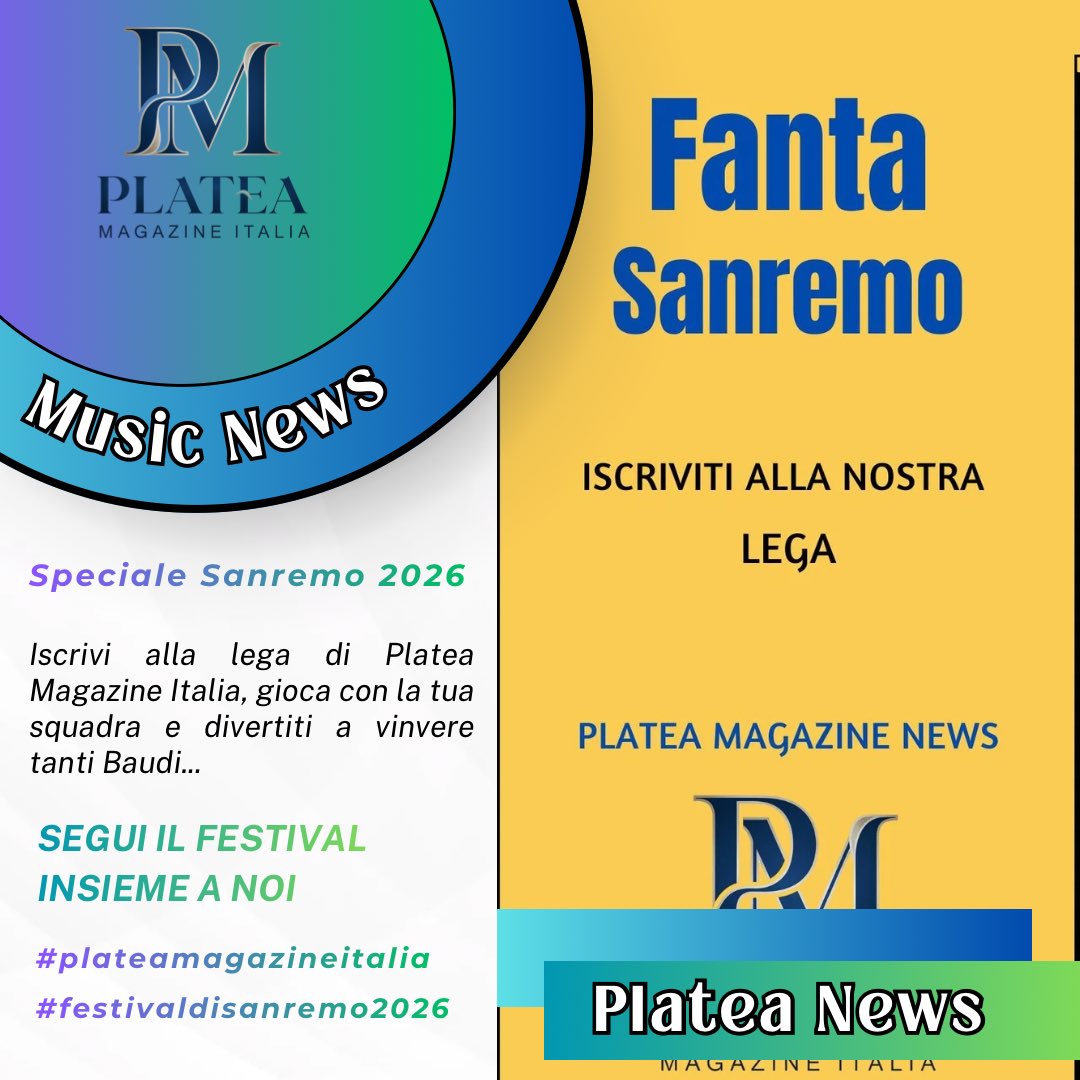 Divertiti con noi di #plateamagazineitalia iscriviti alla lega <a href="/FantaSanremo/">FantaSanremo</a>:  fantasanremo.com/league?id=699c… 
<a href="/SanremoRai/">Festival di Sanremo</a> <a href="/sanremo_2026/">Sanremo 2026</a>