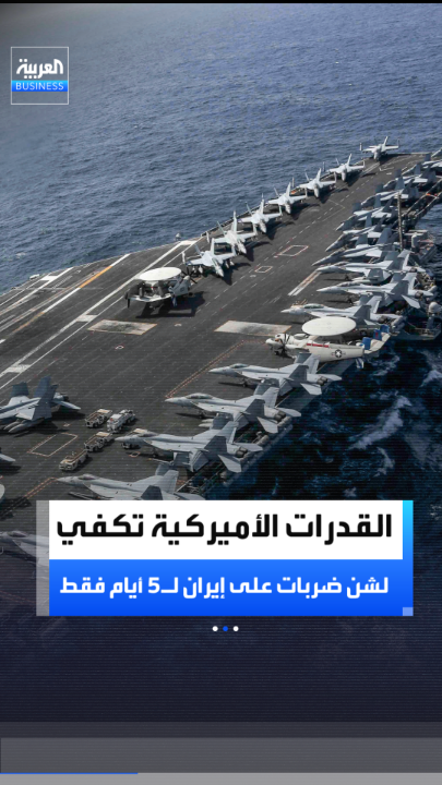 وسط حديث ترمب عن "ضربة محدودة" في حال عدم التوصل لاتفاق.. تقرير لـ"فايننشال تايمز": القدرات الأميركية تكفي لشن ضربات مكثفة على إيران لـ5 أيام فقط _Business 