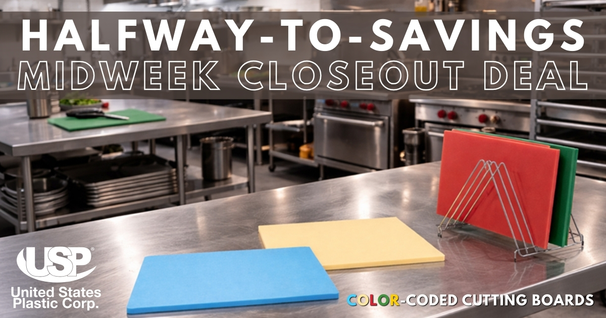 usplastics's tweet photo. Our HDPE Cutting Boards are on clearance, built for commercial kitchens &amp; serious prep.
✔ Won’t chip,, warp, or absorb moisture
✔ Easy to clean &amp; dishwasher safe
✔ Color-code your kitchen &amp; save while supplies last.
👉 Shop now: https://t.co/F3APDo8quh https://t.co/a08I9NNSX3