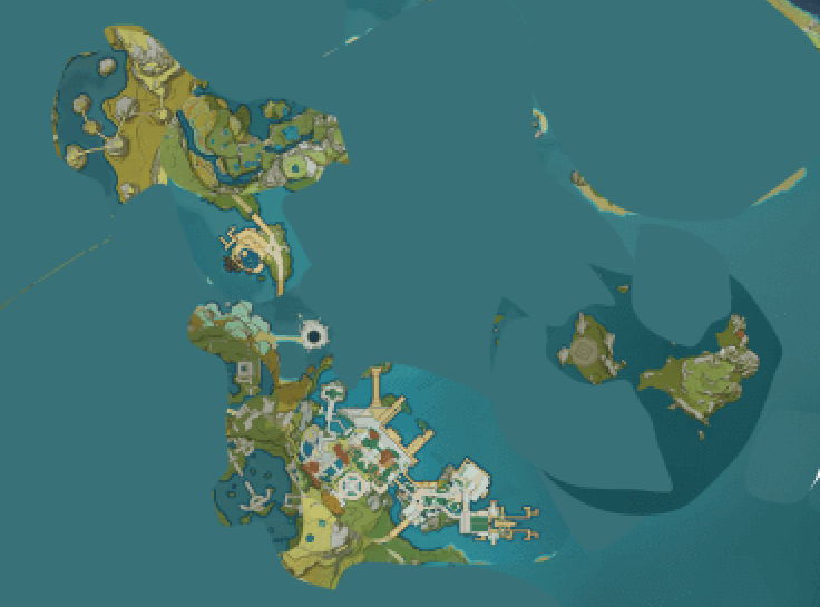 nebkhet's tweet photo. the death of transitional spaces has caught genshin. they've forgotten that this game is supposed to be open world and have begun just giving us domains that are adjacent to eachother and using water as invisible barriers

if they designed liyue today it would just be this https://t.co/9jovpVdonq