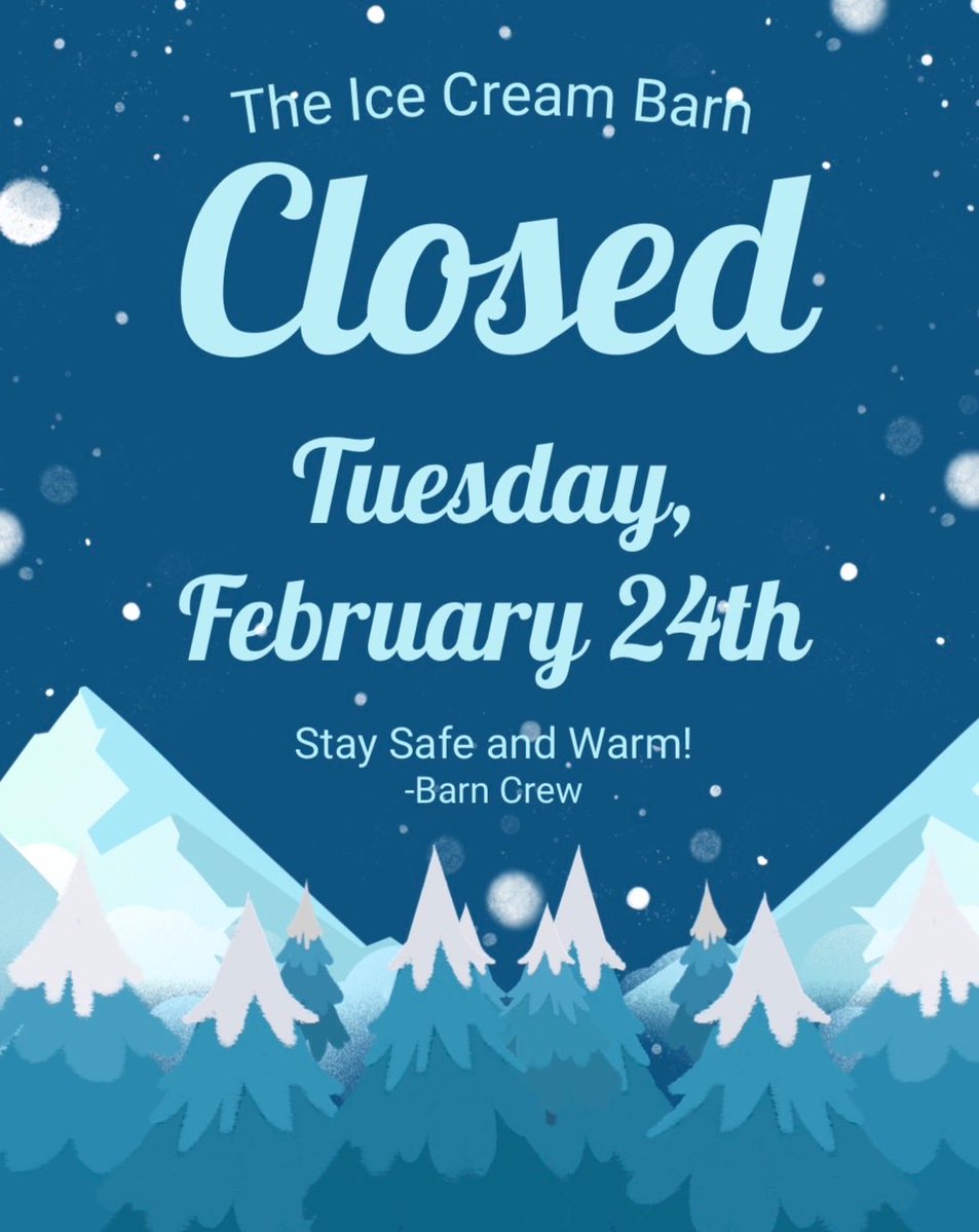 Closed Tuesday 2/24.

Stay warm, stay safe, check on your neighbors, have some fun! ❄️❄️❄️❄️❄️ #BlizzardOfALifetime #BlizzardOf2026