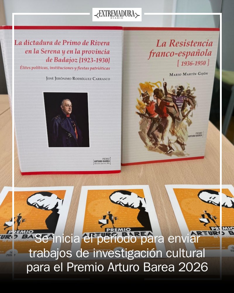 📝 ¡Atención investigadores culturales! Se abre la convocatoria para el Premio 'Arturo Barea' 2026. Participa y aporta al conocimiento sobre nuestra rica cultura. Tienes hasta el 25 de septiembre para enviar tus trabajos. ¡No pierdas esta oportunidad!... mrf.lu/hvWJ