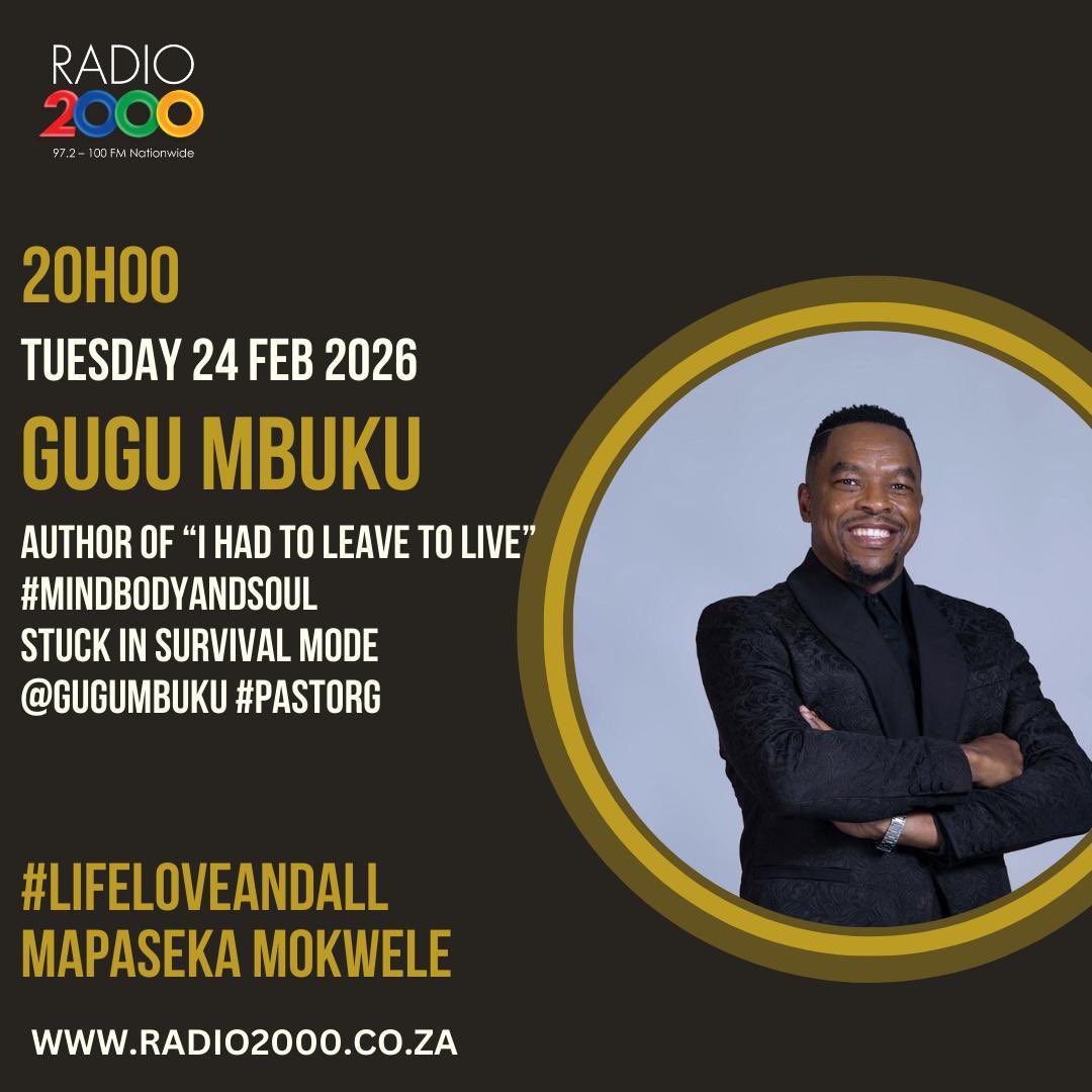 ✨ RADIO INTERVIEW ✨

20H00 We'll be live on Radio 2000 with the amazing Mapaseka Mokwele chatting about my new book, I HAD TO LEAVE TO LIVE, delving into the meaning of letting &amp; moving forward!

BOOK AVAILABLE
gugumbuku.org/shop

#LeaveToLive
#LeaveLimits
#LiveAligned