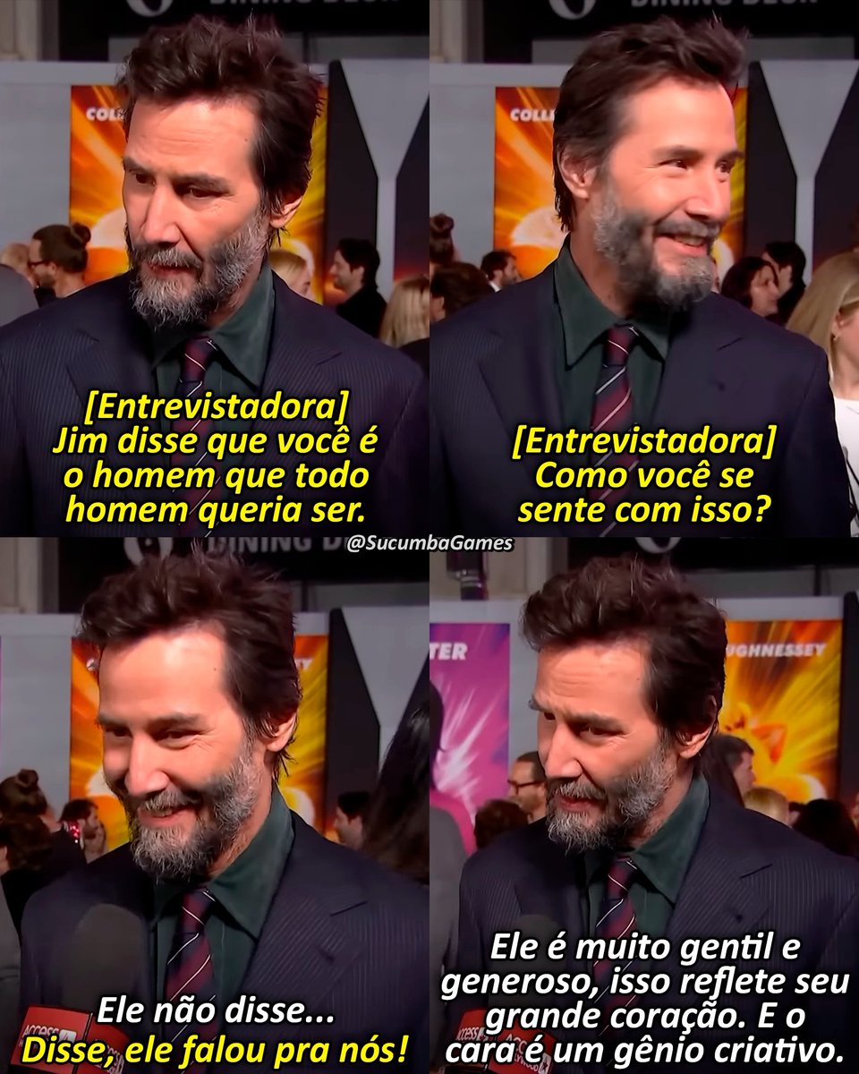 SucumbaGames's tweet photo. Keanu Reeves, ator do Shadow, reagindo aos elogios de Jim Carrey na estreia de Sonic 3. https://t.co/iyPMK4L9Fj