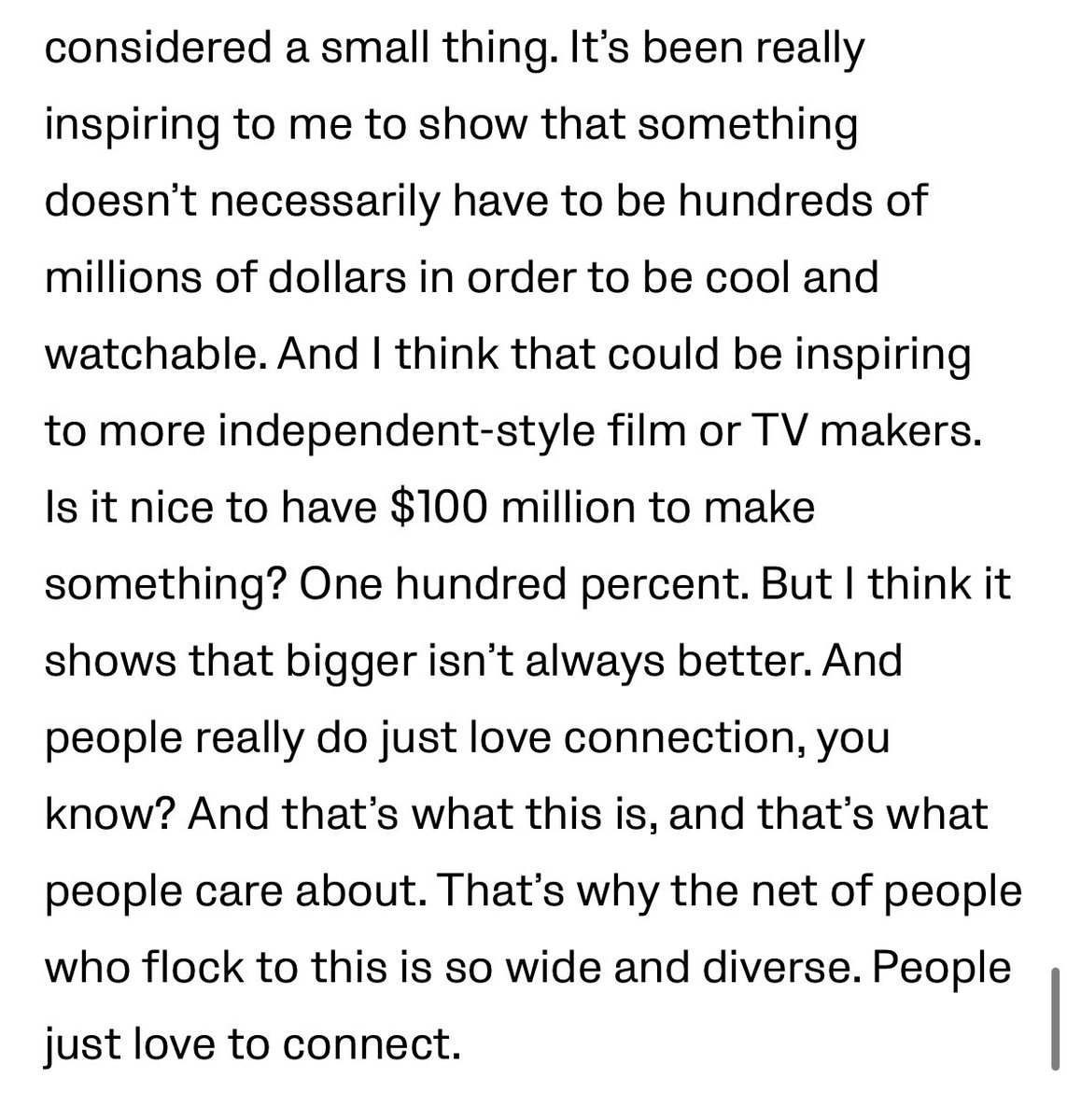 him and françois being both hardcore supporters of indipendent cinema and small projects is so special to me