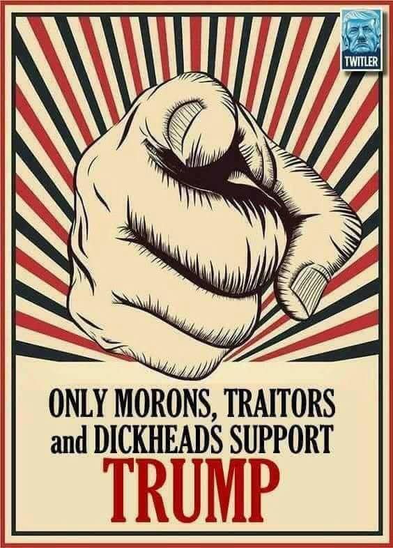 The only thing worse than Pedophile Rapist Violent Nazi Donald tRump are his uneducated gullible fascist hateful supporters!
The only thing worse than Pedophile Rapist Violent Nazi Donald tRump are his uneducated gullible fascist hateful supporters!
tRump supporters are stupid!