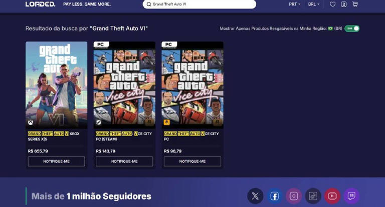 A loja Loaded listou a pré-venda digital de Grand Theft Auto VI por R$ 655,79

Achei meio salgado mas com certeza a galera que curte vai comprar em peso.