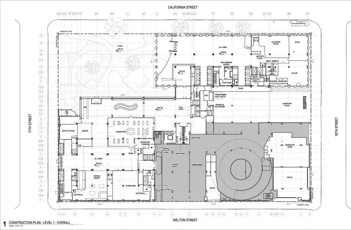 BuildUpDenver's tweet photo. PROPOSED
17th, 18th, California &amp; Welton Sts, #Denver 80202
2 existing office towers on 1 downtown block would be converted to residential use, with a yet-unknown yield on bedrooms and 712 homes total. Ground-floor retail and existing parking structure would be retained. https://t.co/XaNsa8amRU